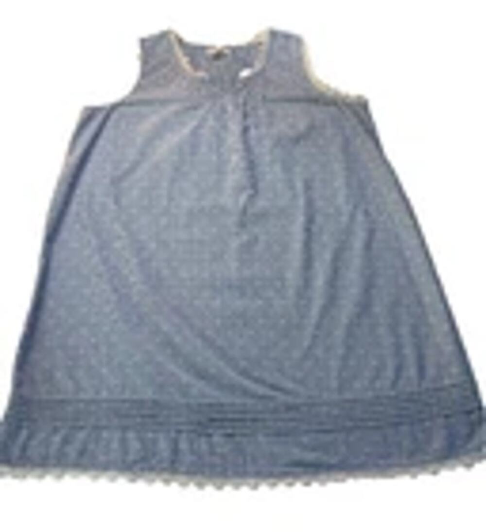 Farmhouse Cottagecore Prairie 100%Cotton Shabby Chic Blue Nightgown Dress Size L